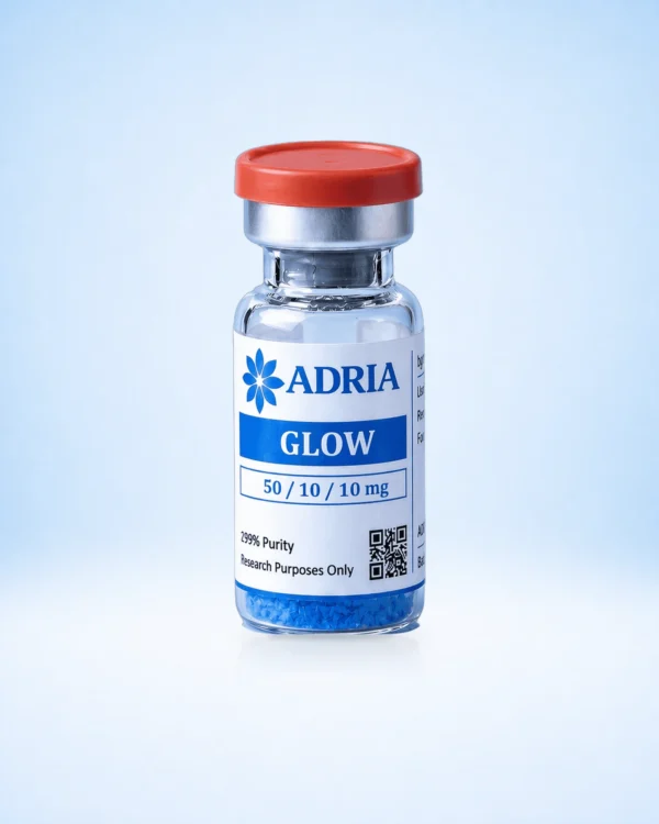 GLOW - standardized catalog image v2 GLOW research-use-only product vial from Adria Science