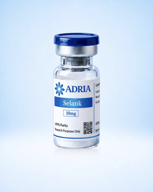 Selank research-use-only product vial from Adria Science