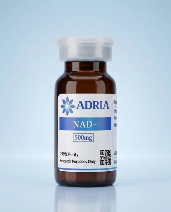 hf_20260505_120806_2f3acccc-a50b-44c6-a499-2d0d9ea04263 NAD+ research-use-only product vial from Adria Peptides
