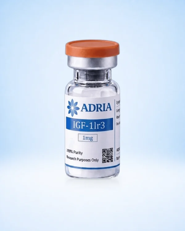 IGF-1 LR3 research-use-only product vial from Adria Science