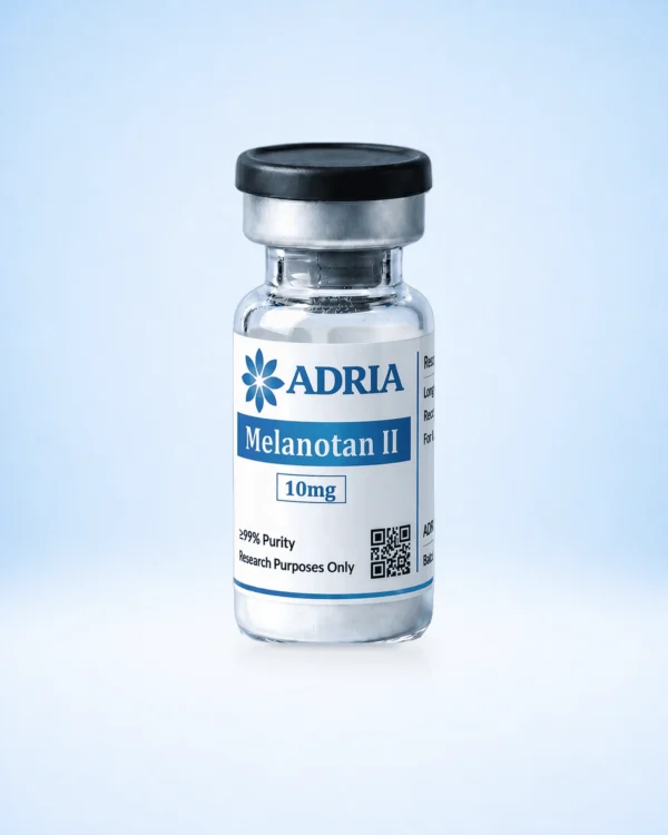 Melanotan II research-use-only product vial from Adria Science