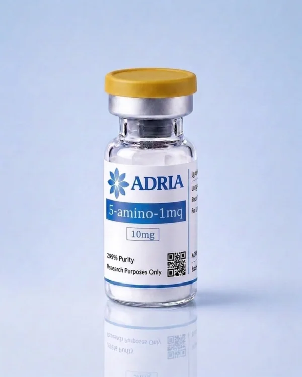 5-amino-1MQ research-use-only product vial from Adria Peptides