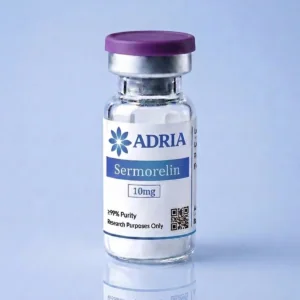 Sermorelin research-use-only product vial from Adria Peptides