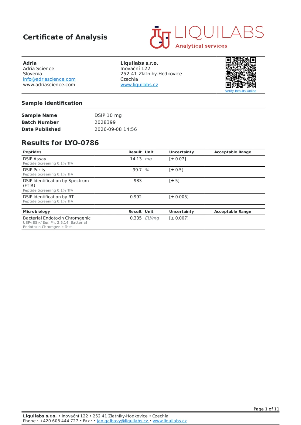 Certificate preview for 10mg